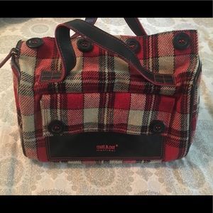 Matt & Nat Red Black Beige Plaid Via Vegan Purse